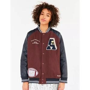 BDG Urban Outfitters True Winner Patched Varsity Jacket Oversized Football